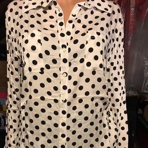 Women’s Kardashian Kollection Black & White Blouse Size M
